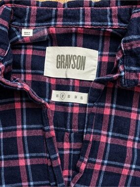 Anthropologie Grayson The Hero Plaid Flannel Shirt Size 2 Small 100% Cotton
